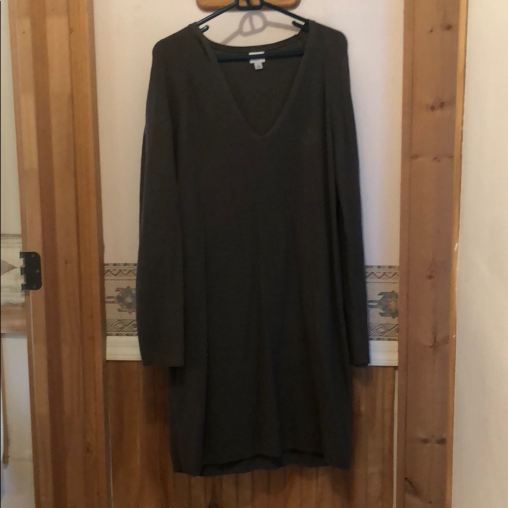 Olive green sweater dress